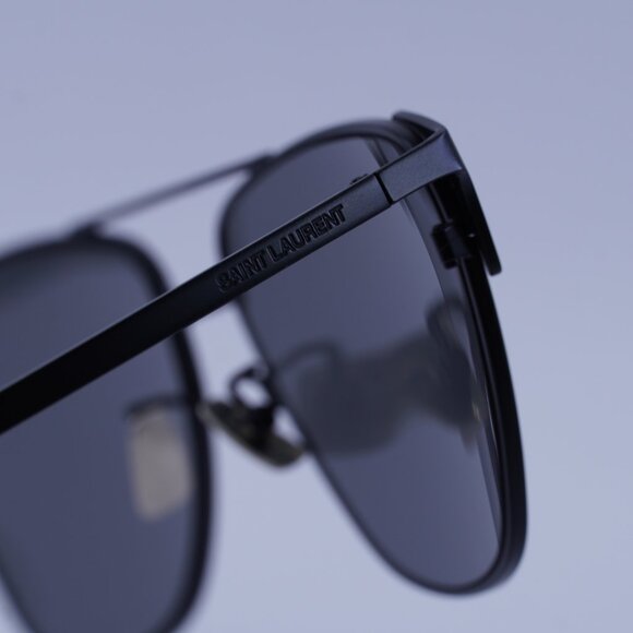 Saint Laurent SL280 002 Sunglasses Black Aviator Frame, Silver Mirror Lenses - Picture 5 of 10